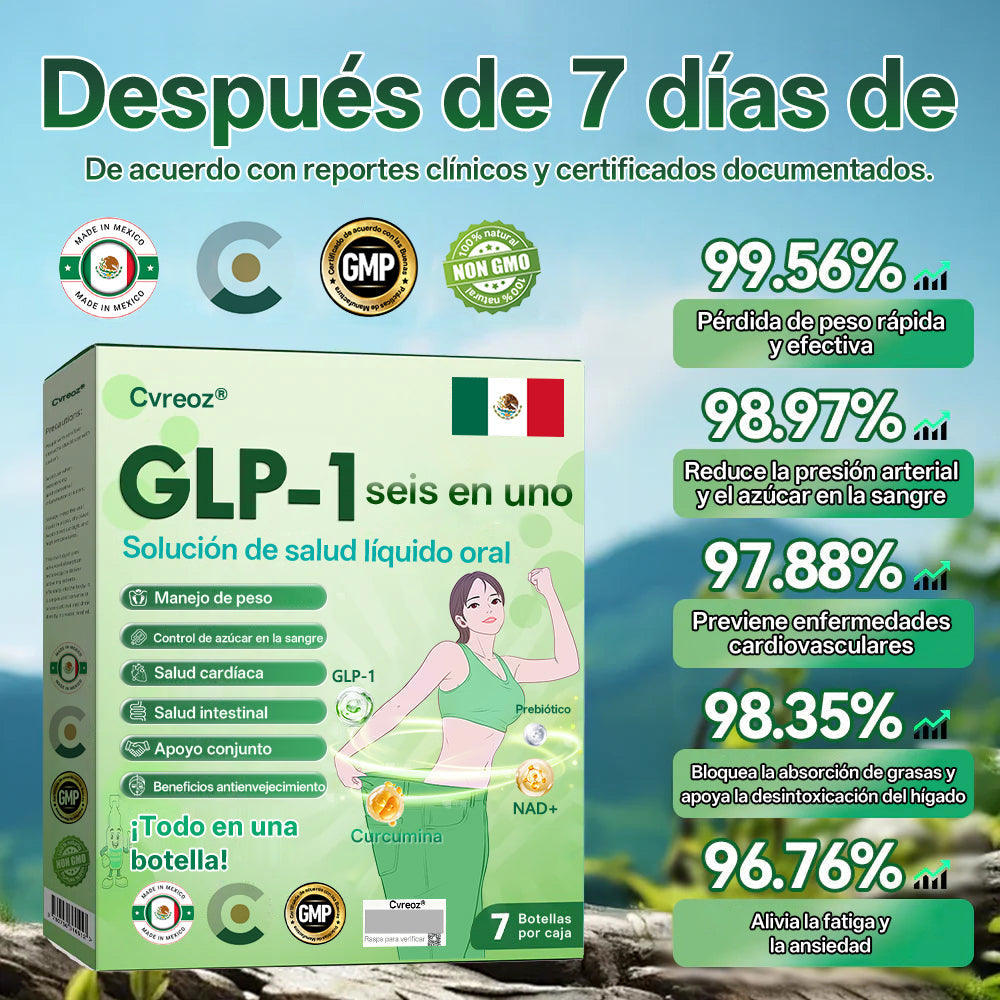 Tienda Oficial 𝐂𝐕𝐑𝐄𝐎𝐙® GLP-1 Seis en Uno Solución Oral para la Salud (Solo una vez al día, cambios visibles en 7 días) Para la obesidad, salud cardiovascular, diabetes, apnea del sueño, salud intestinal, problemas articulares y más.